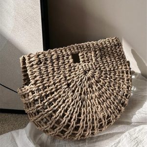 Sac de paille minimaliste design ajouré