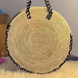 Bandoulière en rafia-wax Medium