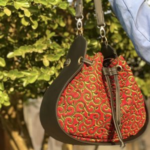 Bandoulière en cuir-wax